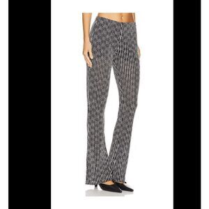 rag & bone Gigi Slim Fit Flare Pants Black & White Knit Crochet Stretch Small
